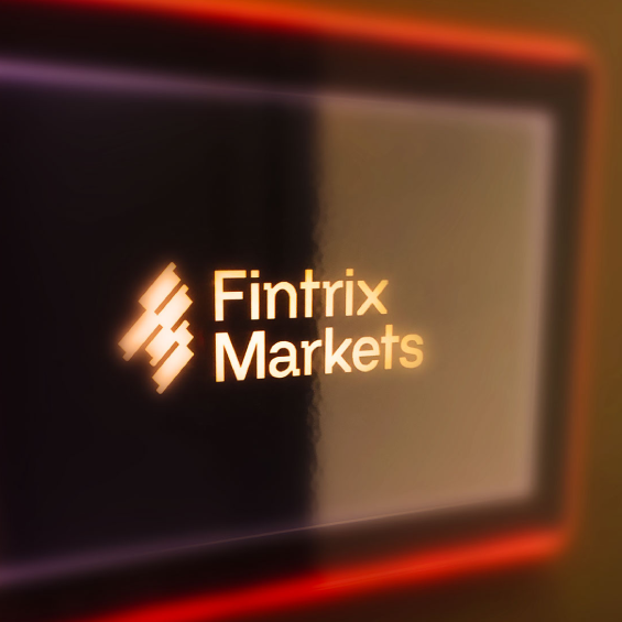 Fintrix Markets logo displayed on a modern illuminated screen